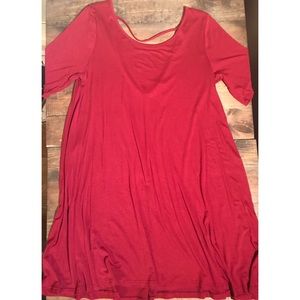 Red mid length dress